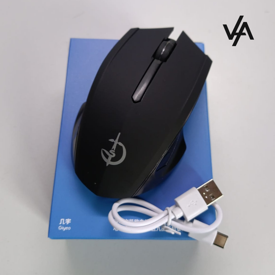 Mouse Inalámbrico Recargable + Cable USB (Black)